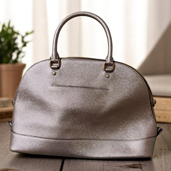 Coach‎ Platinum Metallic Gold Sierra Satchel Crossbody Handbag - Picture 2 of 5